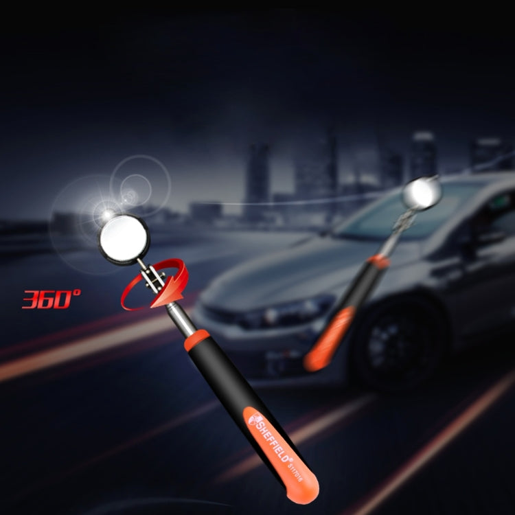 Specchio di ispezione telescopico per telaio auto per veicolo retrattile con 1 luce LED da 3 mm, diametro specchio: 32 mm, lunghezza massima espandibile: 905 mm, Diameter: 32mm, Max Expanding Length: 905mm