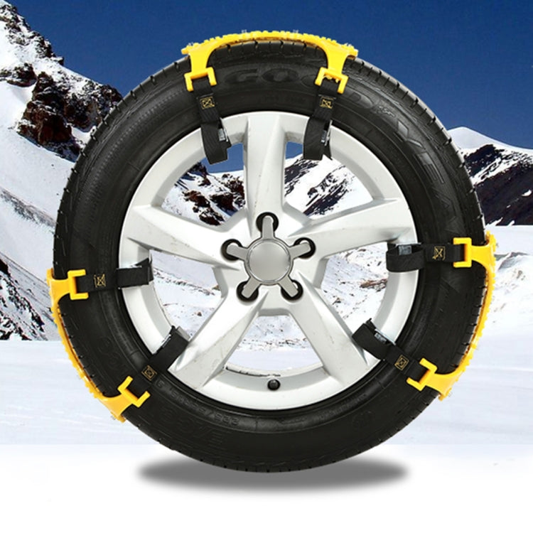 Catene antiscivolo per pneumatici da neve per auto da 6 pezzi Catene gialle per auto di famiglia, Anti-skid Chains 5