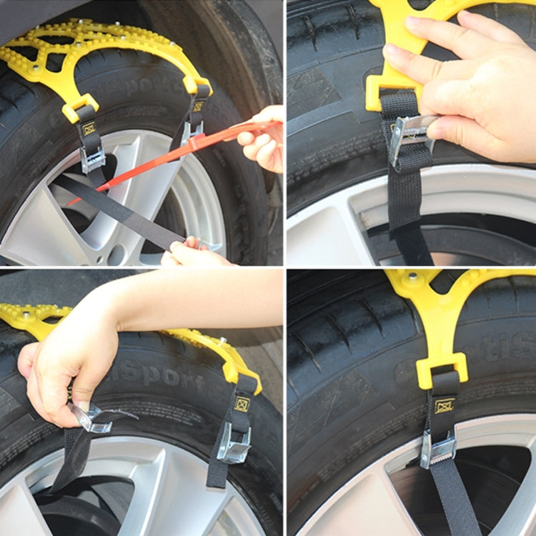 Catene antiscivolo per pneumatici da neve per auto da 6 pezzi Catene gialle per auto di famiglia, Anti-skid Chains 5
