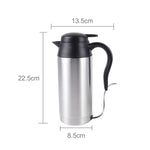 HJ-18A Tazza elettrica in acciaio inossidabile 750ml DC 12V Bollitore elettrico per auto Tazza riscaldata Tazza da caffè per auto con caricatore Accendisigari Tazza riscaldante Bollitore Bollitore riscaldatore di acqua isolato, HJ-18A
