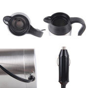 HJ-18A Tazza elettrica in acciaio inossidabile 750ml DC 12V Bollitore elettrico per auto Tazza riscaldata Tazza da caffè per auto con caricatore Accendisigari Tazza riscaldante Bollitore Bollitore riscaldatore di acqua isolato, HJ-18A