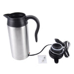 HJ-18A Tazza elettrica in acciaio inossidabile 750ml DC 12V Bollitore elettrico per auto Tazza riscaldata Tazza da caffè per auto con caricatore Accendisigari Tazza riscaldante Bollitore Bollitore riscaldatore di acqua isolato, HJ-18A