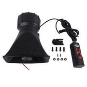 HJS-78005 12V 60W 300dB Allarme elettrico per auto Tromba d'aria Sirena Altoparlante 5 toni sonori/3 toni sonori Super forte con microfono, Lunghezza cavo: 60 cm, HJS-78005