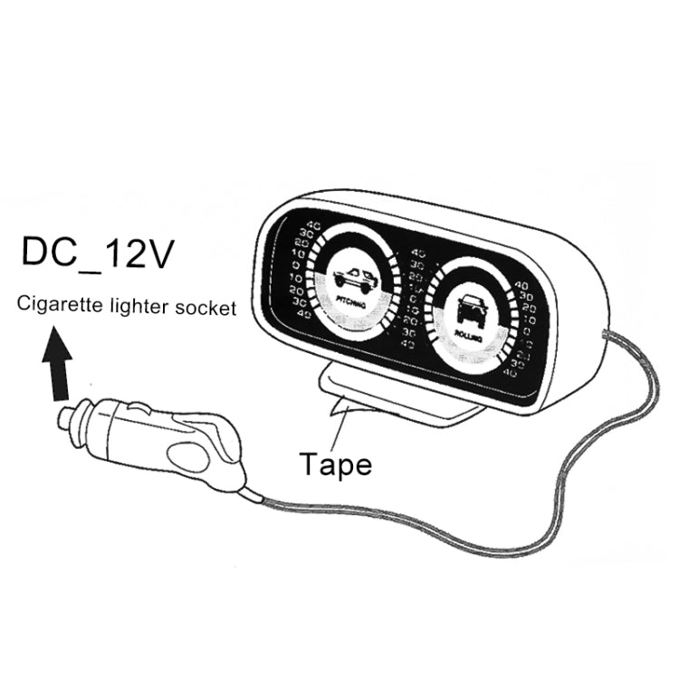 TR-9601 Misuratore di pendenza regolabile Misuratore di pendenza Strumento di ricerca inclinometro per veicoli per auto, Car Inclinometer Gauge