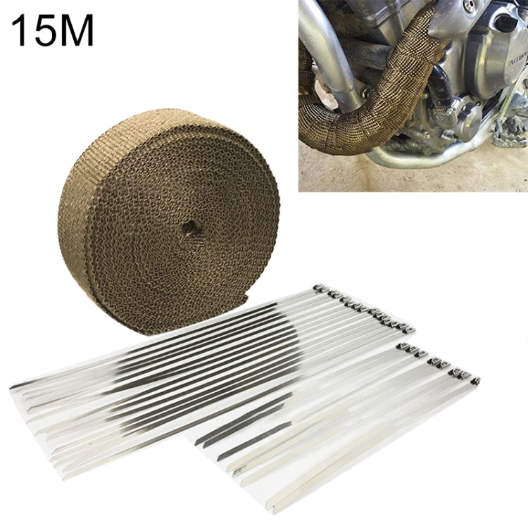 Involucro di scarico in oro titanio da 15 m Involucro di scudo termico di scarico del motore automatico Involucro resistente al calore, 15m Titanium Gold