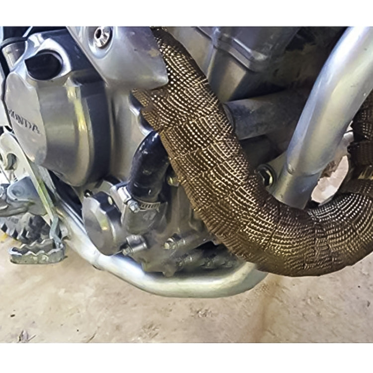 Involucro di scarico in oro titanio da 15 m Involucro di scudo termico di scarico del motore automatico Involucro resistente al calore, 15m Titanium Gold