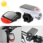 Set di luci per moto/bicicletta a energia solare USB da 2 pezzi 3W 240LM, luce anteriore + luce posteriore, Front Light+Back Light Black, Front Light+Back Light White