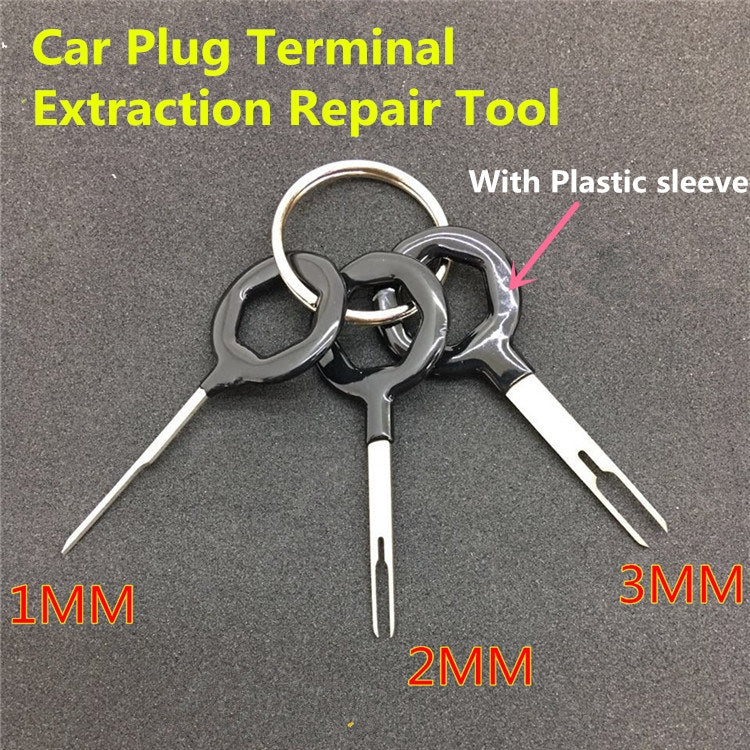 3 pezzi di circuito stampato con spina gommata per auto, cablaggio, terminale, estrazione, connettore a crimpare, ago posteriore, strumento di rimozione, 3 PCS (Rubberized)