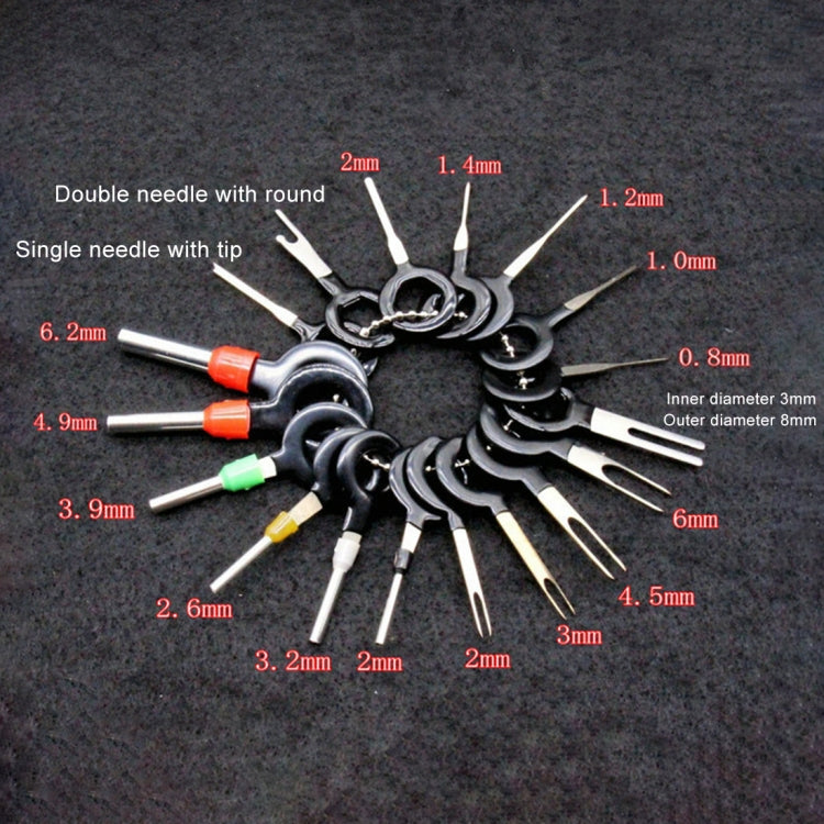 18 pezzi Auto Car Plug Circuito Cablaggio Terminale Estrazione Pick Connettore Crimp Pin Indietro Ago Rimuovi strumento, 18 PCS