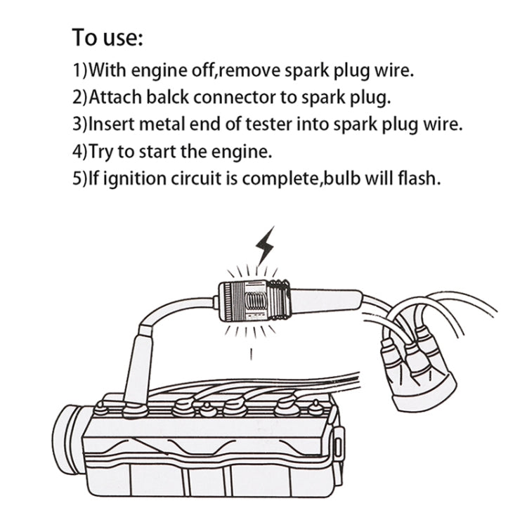 Strumento per test di accensione CC 12V Strumento di test diagnostico automatico per rilevatore di accensione per candele, Ignition Test Instrument