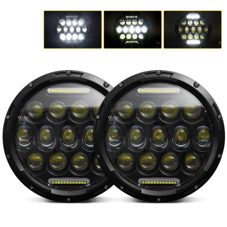 Faro per moto Harley da 7 pollici DC10-48V 36W 6000K con 12 lampade SMD-5630-LED e 12 perline di cristallo, DC10-48V 36W 6000K