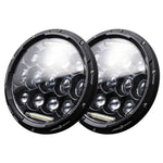 Faro per moto Harley da 7 pollici DC10-48V 36W 6000K con 12 lampade SMD-5630-LED e 12 perline di cristallo, DC10-48V 36W 6000K
