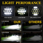 Faro per moto Harley da 7 pollici DC10-48V 36W 6000K con 12 lampade SMD-5630-LED e 12 perline di cristallo, DC10-48V 36W 6000K