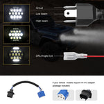 Faro per moto Harley da 7 pollici DC10-48V 36W 6000K con 12 lampade SMD-5630-LED e 12 perline di cristallo, DC10-48V 36W 6000K