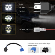 Faro per moto Harley da 7 pollici DC10-48V 36W 6000K con 12 lampade SMD-5630-LED e 12 perline di cristallo, DC10-48V 36W 6000K