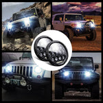 Faro per moto Harley da 7 pollici DC10-48V 36W 6000K con 12 lampade SMD-5630-LED e 12 perline di cristallo, DC10-48V 36W 6000K