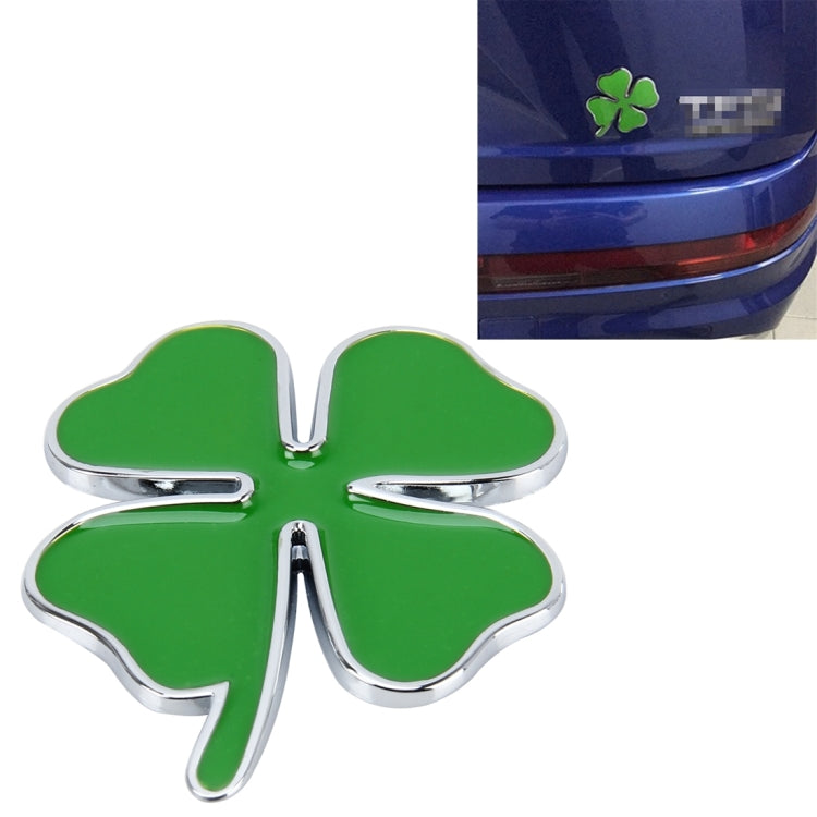 Quadrifoglio Erba Fortuna Simbolo Distintivo Emblema Etichettatura Adesivo Styling Auto Decorazione cruscotto, Dimensioni: 7,5 * 6 cm, Size: 7.5x6cm