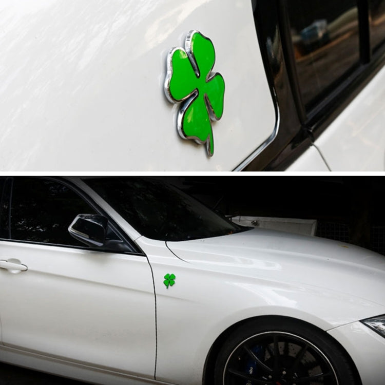 Quadrifoglio Erba Fortuna Simbolo Distintivo Emblema Etichettatura Adesivo Styling Auto Decorazione cruscotto, Dimensioni: 4 * 3,3 cm, Size: 4x3.3cm