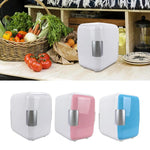 Mini frigorifero portatile per riscaldamento e raffreddamento automatico da 4 litri per auto e casa, tensione: DC 12V/AC 220V, Mini 4L White, Mini 4L Pink, Mini 4L Blue
