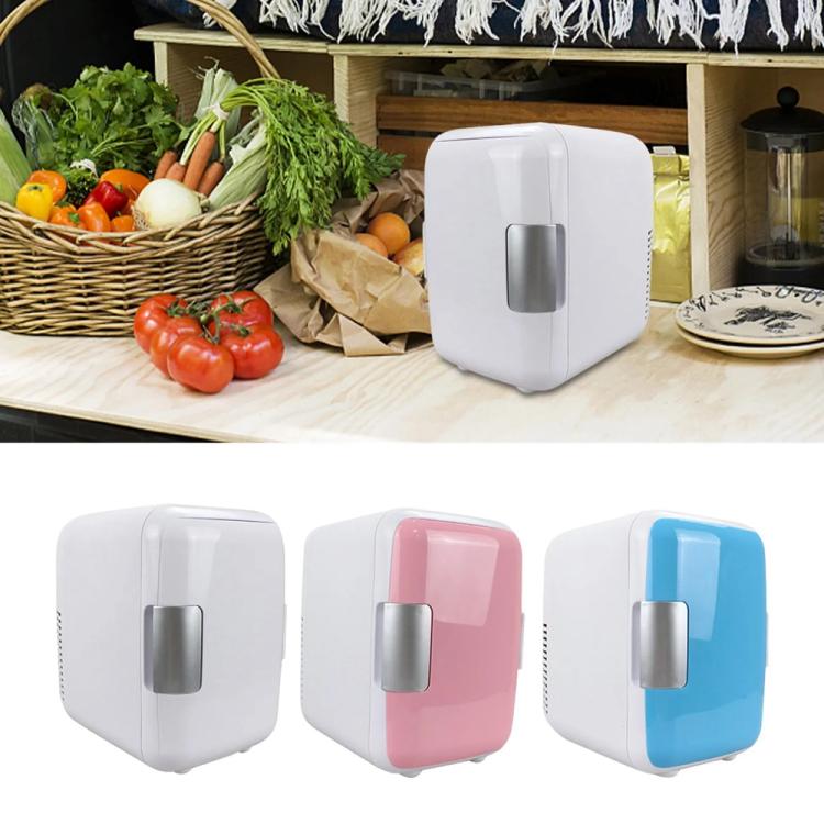 Mini frigorifero portatile per riscaldamento e raffreddamento automatico da 4 litri per auto e casa, tensione: DC 12V/AC 220V, Mini 4L White, Mini 4L Pink, Mini 4L Blue