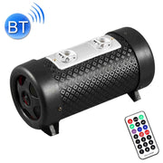 Subwoofer stereo per moto/auto/casa da 4 pollici a forma rotonda, Bluetooth integrato, supporto scheda TF e lettore disco U, con telecomando