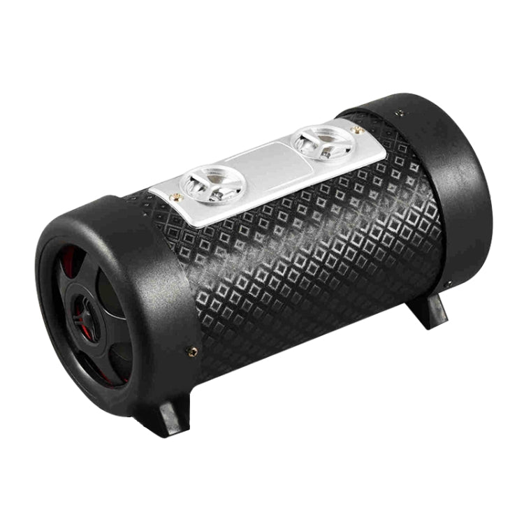 Subwoofer stereo per moto/auto/casa da 4 pollici a forma rotonda, Bluetooth integrato, supporto scheda TF e lettore disco U, con telecomando