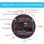 Subwoofer stereo per moto/auto/casa da 4 pollici a forma rotonda, Bluetooth integrato, supporto scheda TF e lettore disco U, con telecomando