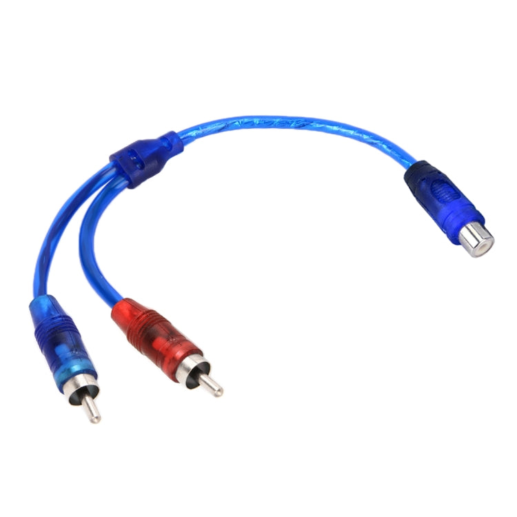 Cablaggio per cavo audio video AV per auto da 1 femmina a 2 maschi in alluminio, lunghezza cavo: 26 cm, 1 Female to 2 Male