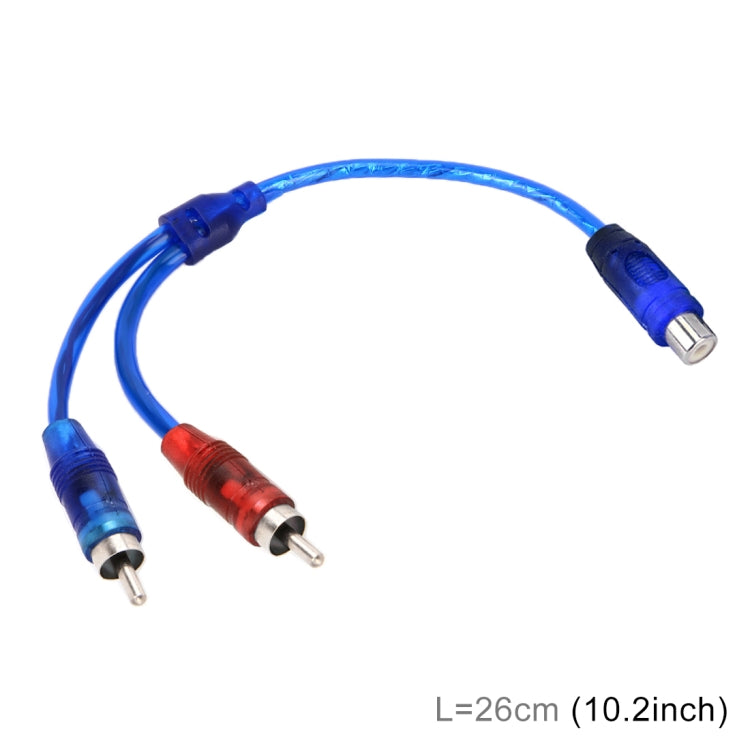 Cablaggio per cavo audio video AV per auto da 1 femmina a 2 maschi in alluminio, lunghezza cavo: 26 cm, 1 Female to 2 Male
