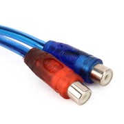 Cablaggio per cavo di prolunga audio AV per auto da 2 femmine a 1 maschio in alluminio, lunghezza cavo: 26 cm, 2 Female to1 Male