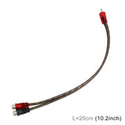 Cablaggio per cavo audio video AV per auto da 2 femmine a 1 maschio in rame, lunghezza cavo: 26 cm, 2 Female to 1 Male (Copper)