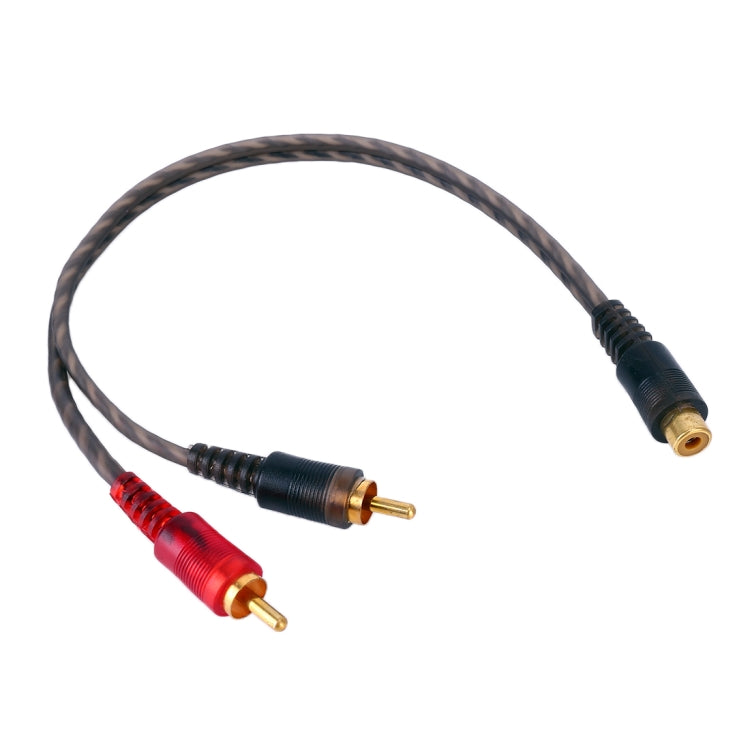 Cablaggio per cavo audio video AV per auto da 1 femmina a 2 maschi in rame, lunghezza cavo: 26 cm, 1 Female to 2 Male (Copper)