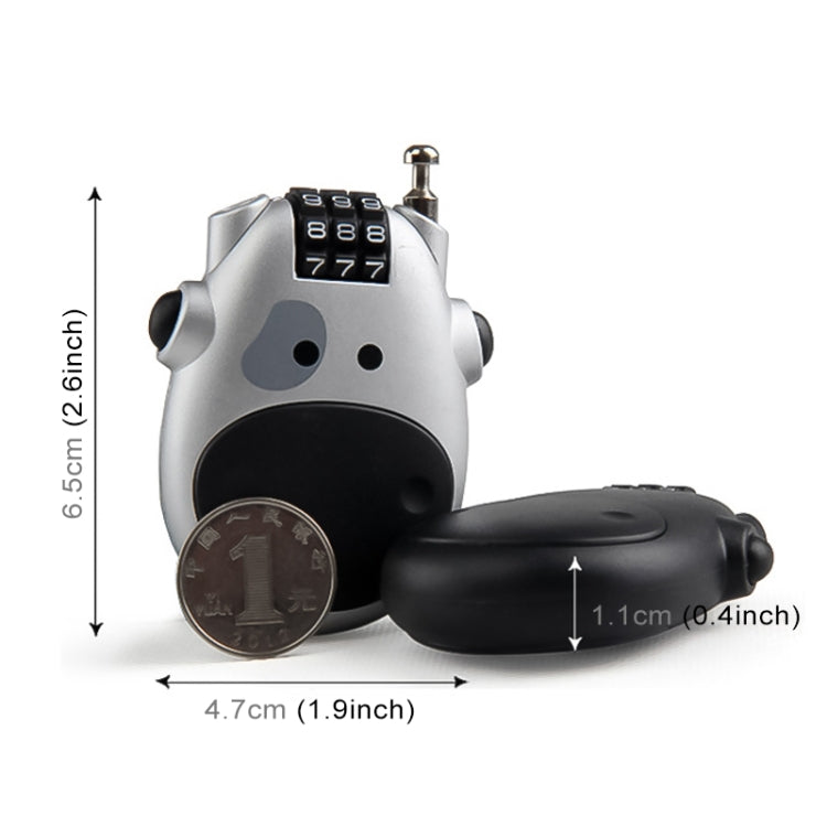 Blocco password portatile multifunzione JASIT per bagagli da viaggio con mucca carina, Luggage Password Lock