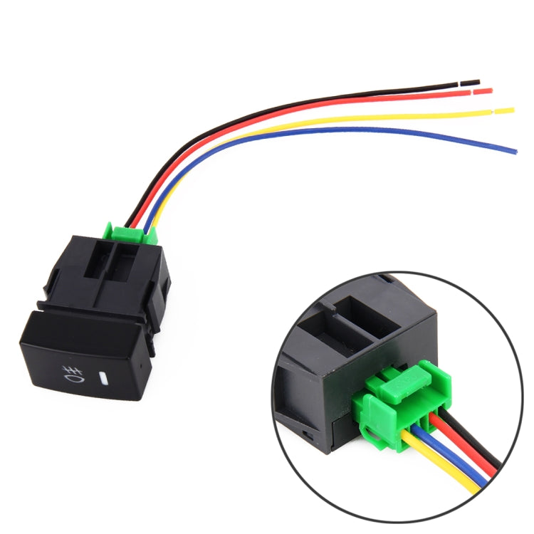 Interruttore a pulsante on-off a 5 pin per fendinebbia per auto con cavo per Honda Fit, with Cable