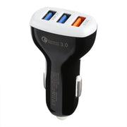 Caricabatteria da auto rapido intelligente LZ-429 QC3.0 2.4A con tre porte USB, LZ-429 Black, LZ-429 White