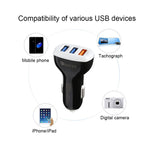 Caricabatteria da auto rapido intelligente LZ-429 QC3.0 2.4A con tre porte USB, LZ-429 Black, LZ-429 White