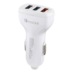 Caricabatteria da auto rapido intelligente LZ-429 QC3.0 2.4A con tre porte USB, LZ-429 Black, LZ-429 White