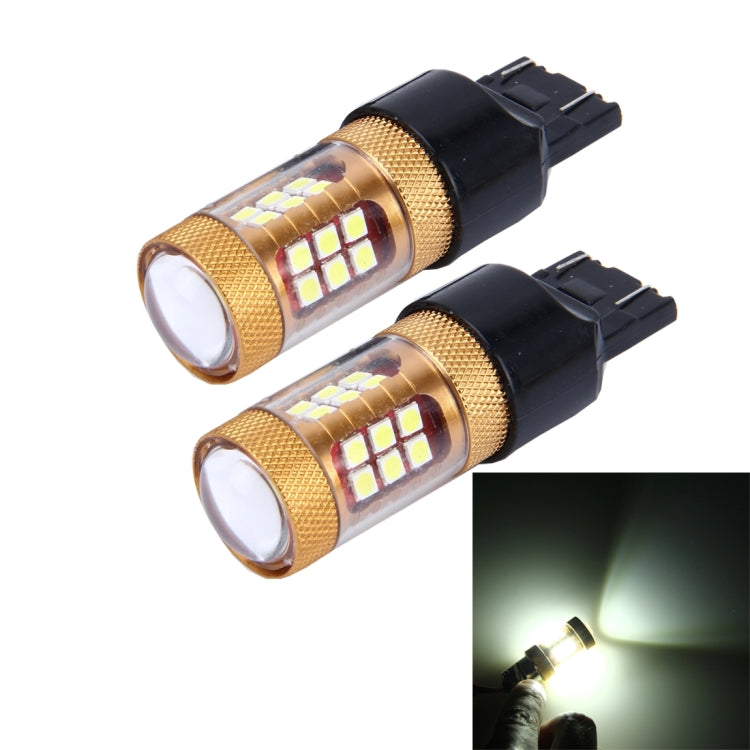 2 PZ 7443 15W 1300LM 6500K 28 SMD-3030 LED Luci freno per auto Indicatore di direzione, DC 12V, 7443