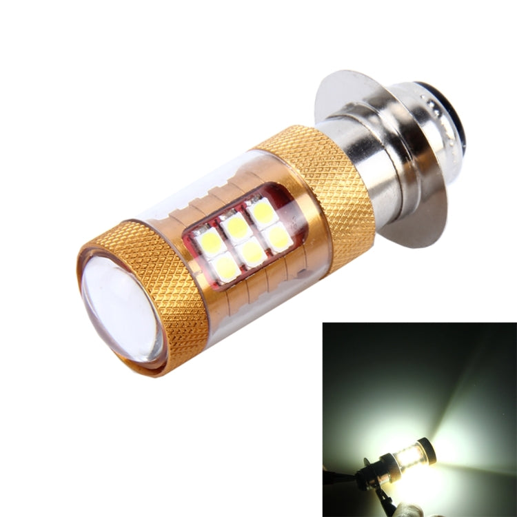 Faro anteriore per moto H6M/P15D 15W 1300 LM 6500K con 28 lampade SMD-3030-LED, DC 12V, 15W 1300LM