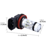 2 PCS H8/H11 10W 500LM 6000K 20SMD-2835 LED fendinebbia per auto, DC 12V, H8/H11 10W