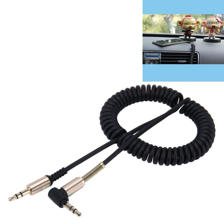 Cavo a spirale retrattile audio AUX da 3,5 mm a 3 poli maschio-maschio, lunghezza: 1,5 m, Length: 1.5m(Black), Length: 1.5m (Red)