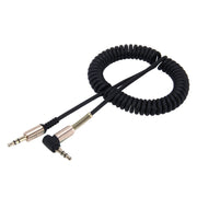 Cavo a spirale retrattile audio AUX da 3,5 mm a 3 poli maschio-maschio, lunghezza: 1,5 m, Length: 1.5m(Black), Length: 1.5m (Red)