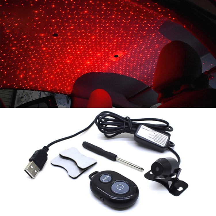 Decorazione del soffitto del tetto da 5 V Luce rossa Stella Luci notturne Cielo stellato Lampada per atmosfera Proiettore con telecomando, Starry Sky/Remote Control