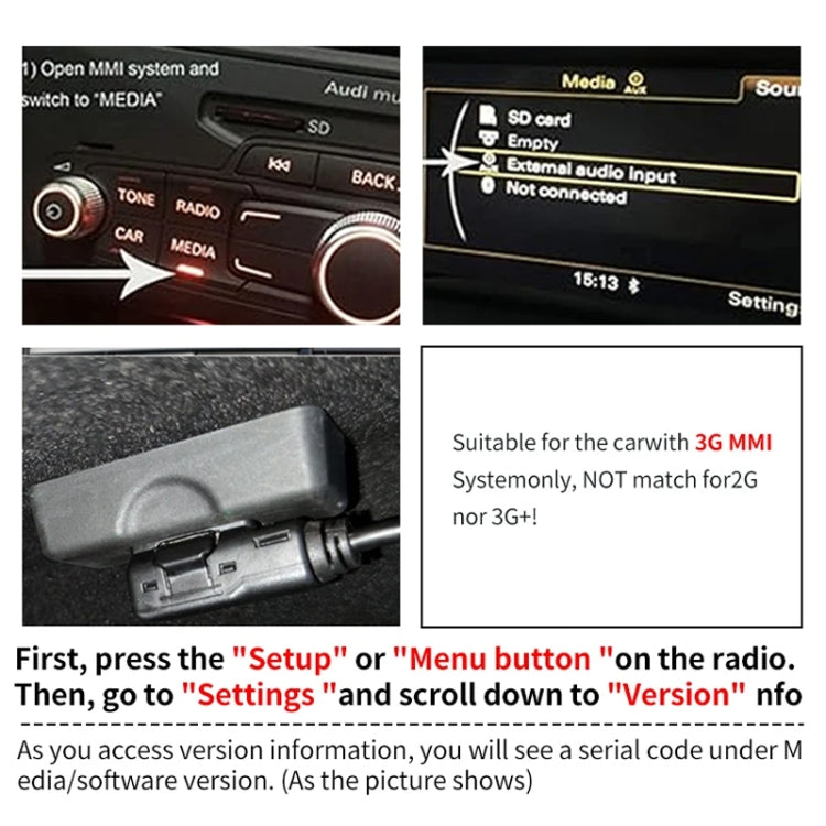 Cablaggio cavo audio Bluetooth per auto MMI 3G + AMI per Audi Q5 A5 A7 R7 S5 Q7 A6L A8L A4L, For Audi A6L / A8L