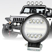 2 pezzi 4 pollici 15W faretto / luce di inondazione luce bianca a forma rotonda impermeabile per auto SUV luci da lavoro faretto lampadine a LED, DC 9-30V, 4 inch 15W Round-Shaped