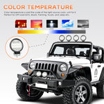 2 pezzi 4 pollici 15W faretto / luce di inondazione luce bianca a forma rotonda impermeabile per auto SUV luci da lavoro faretto lampadine a LED, DC 9-30V, 4 inch 15W Round-Shaped