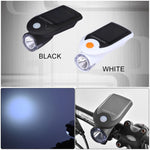 Luce anteriore per motocicletta/bicicletta a energia solare USB da 3W 240LM, Front Light Black, Front Light White