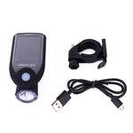 Luce anteriore per motocicletta/bicicletta a energia solare USB da 3W 240LM, Front Light Black, Front Light White