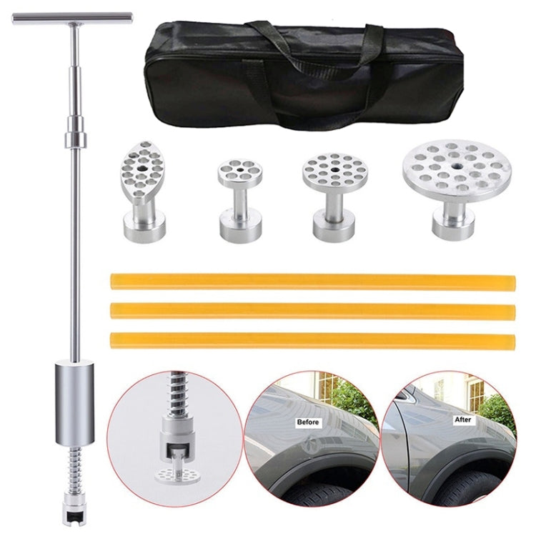7 in 1 Kit di attrezzi per riparazione auto PDR Dent Strumenti di riparazione senza vernice Estrattore per ammaccature T Bar Martello scorrevole Martello inverso per ammaccatura, 7 in 1