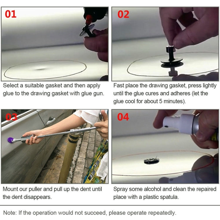 7 in 1 Kit di attrezzi per riparazione auto PDR Dent Strumenti di riparazione senza vernice Estrattore per ammaccature T Bar Martello scorrevole Martello inverso per ammaccatura, 7 in 1